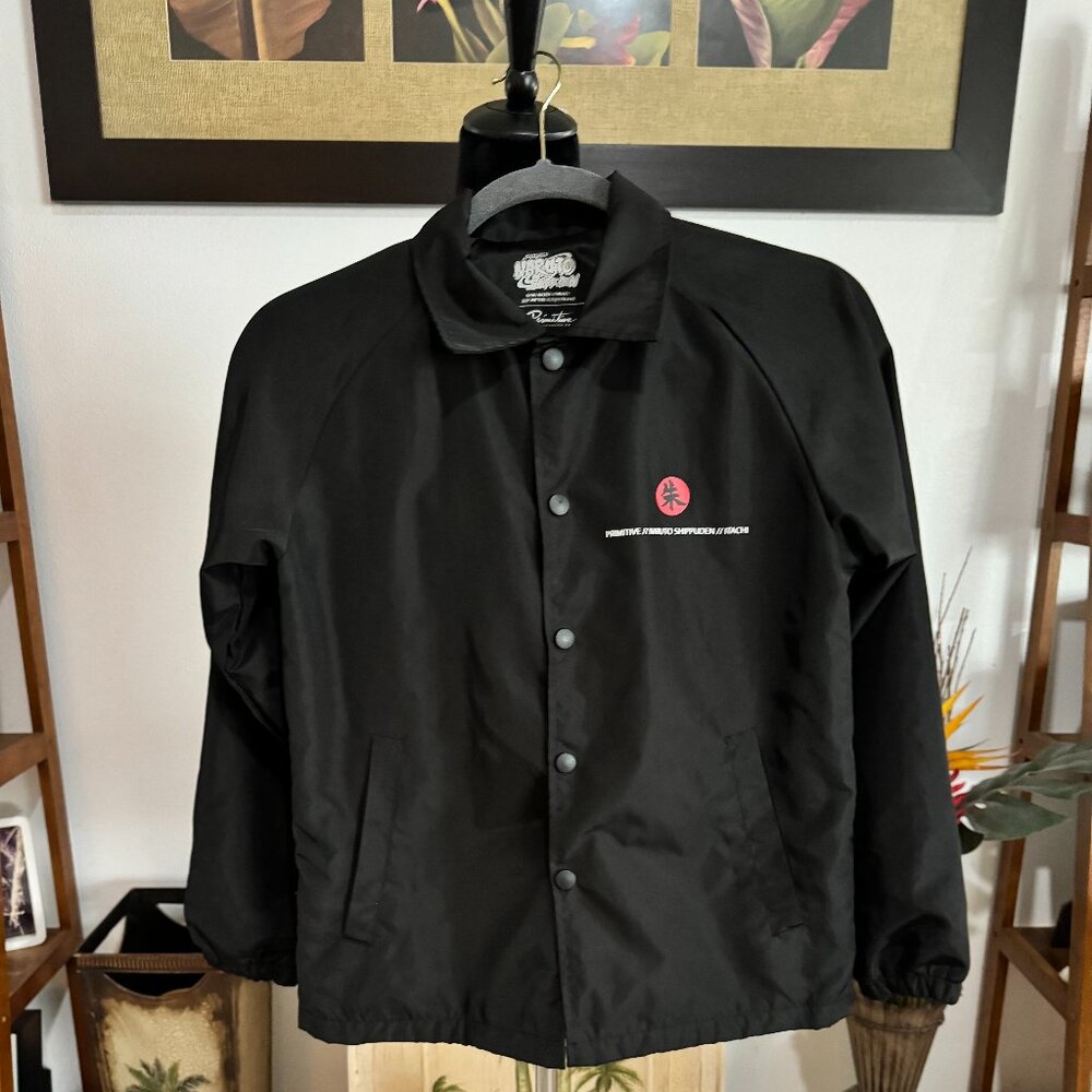 Primitive Naruto Shippuden Itachi Black Snap Jacket Kids Medium 100% Nylon